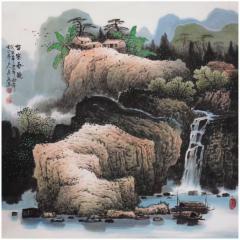 张月岗，四尺斗方孤品力作。