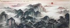 资春成，泰山雄姿映朝晖，小八尺240x96cm，新作现货