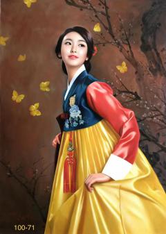 朝鲜油画美女20210410