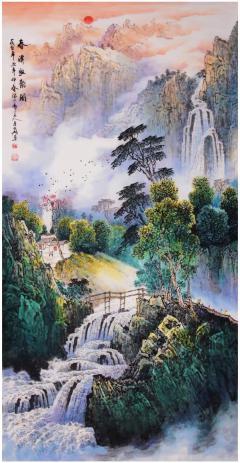 【张月岗】[福] 70x140cm，8平尺。 收藏级别孤品力作。 ——收藏附带合影，视频，收藏证书。