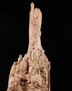 印尼沉香，福禄寿 香味浓郁，雕工精细，开脸慈祥和蔼可亲，整体设计热闹喜气，福禄老儿组构，全手工打造，收藏价值高！