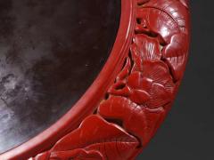 回流 布胎剔红雕花盘。 规格：直径30.5cm 重783g 整器雕刻，高端大气，采用镂空穿雕技法，雕刻工艺精湛，皮壳老辣品相极佳