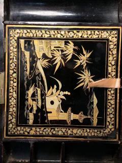 高级货！民国大漆储物盒尺寸如图，人物画法细腻，精美漂亮，品相完美，钥匙齐全，完美