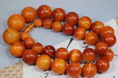 12-22mm精品红皮老花蜡塔链 性价比超级给力，珠子超级润 蜡质满，橘皮风化纹理 克重：104.5，价格22000