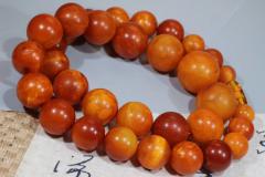 12-22mm精品红皮老花蜡塔链 性价比超级给力，珠子超级润 蜡质满，橘皮风化纹理 克重：104.5，价格22000