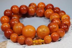 12-22mm精品红皮老花蜡塔链 性价比超级给力，珠子超级润 蜡质满，橘皮风化纹理 克重：104.5，价格22000