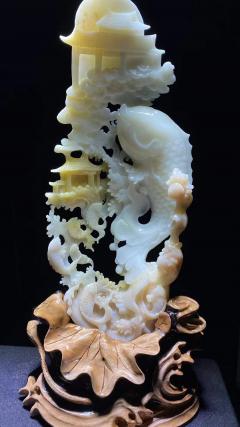 上新，鲤鱼跳龙门，超大尺寸，福建精雕，玉化好，一手货源，好货静待有缘人