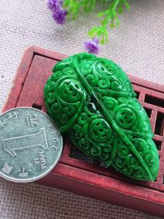 辣绿仿古雕花事业有成，完美，尺寸52/31.3/9.6，1899