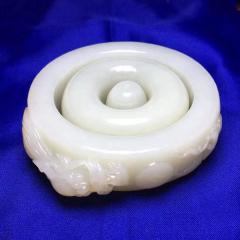 顶级老料子红油皮俏色巧雕手镯套装，圈口59价格8000