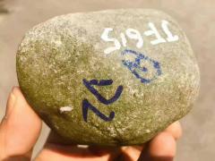 JF2141号451克精品后江满开窗满色牌子料，料子开窗面积大，不变种，种老色阳，水头充足，肉质干净细腻，稳稳出货零风险的料子，整个都是满色，满色出货多多，牌子，挂件美美的，尺寸8*6*5cm