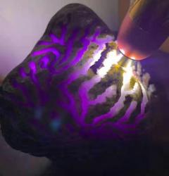 JF2124号2.2公斤会卡紫罗兰，满身开窗不变种，整个都是，种老肉细，水头充足，打灯通透，满冰紫罗兰手镯多多，无裂纹，直接出货零风险，收藏品尺寸15*11*9cm