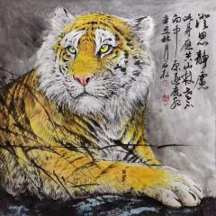 陈石松，《澄思静虑》69x69cm