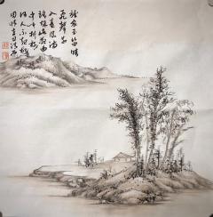 刘汉杰四尺立幅新作界画 《圣山净水》，及小品