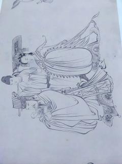 唐吴道子送子天王图长卷，绢本，自制版画，收藏品