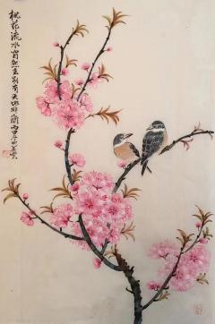 霍春阳得意弟子，当今中国花鸟名家，淮南师范学院美术教授，田美芸老师高价值收藏级