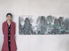 当代“女白雪石＂，中国女画家协会会员，青年实力派美女画家，莫淇麟老师山水画火爆订制收藏中！！！视频、合影。