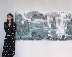 当代“女白雪石＂，中国女画家协会会员，青年实力派美女画家，莫淇麟老师山水画火爆订制收藏中！！！视频、合影。