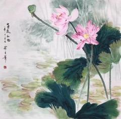 名家作品鉴赏—冯霖章，四尺斗方，有合影。         冯霖章，著名画家，原唐山画院院长，香港云峰画苑签约画家。