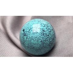 精品原矿高瓷绿松石圆珠，直径23mm，重18.1克
