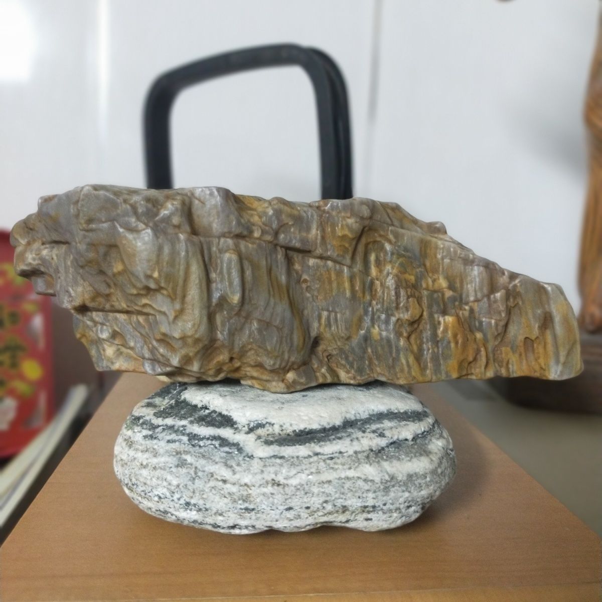 沙漠漆象形叠山,阿拉善沙漠奇石树化玉天然籽,崇山峻岭,千层叠障