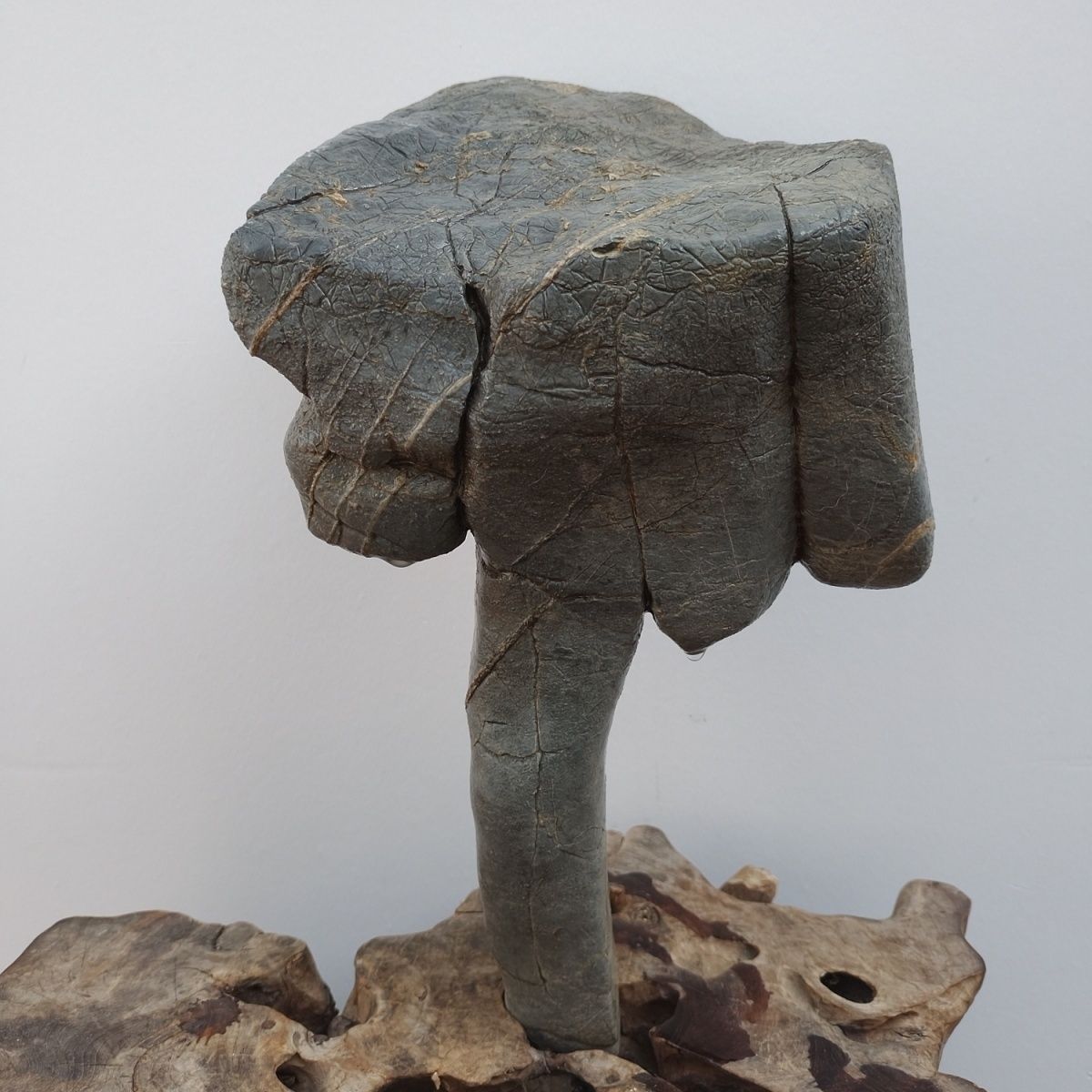 闪电波纹奇石,擎天石,象形石,文人石,江山石,永定石,山皮波密纹奇石。原生天作,石之筋脉平行纹理皆天成,一侧倒立擎天,又似点石成金佛手。高24ⅹ宽18x厚18厘米。不带座和其它饰物。  一柱擎天!顶天...